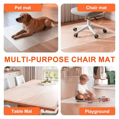Clear Chair Mat for Hard Floor, 36" x 48" Heavy Duty Desk Mat, Rectangle - size: 36" x 48" (for hard floors)