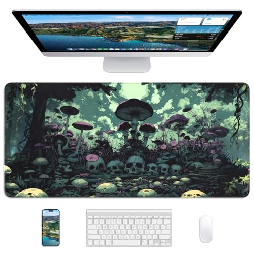 Mouse Pad 31.5x15.7in Large Desk Mat Non-Slip for Office - color: Gloomy Cemetery, size: 31.5" x 15.7"