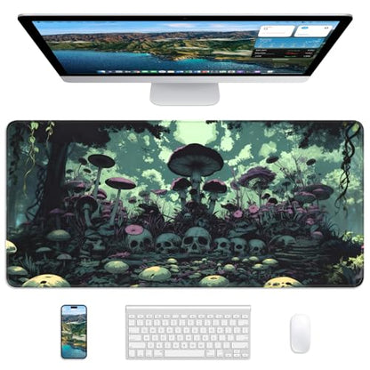 Mouse Pad 31.5x15.7in Large Desk Mat Non-Slip for Office - color: Gloomy Cemetery, size: 31.5" x 15.7"
