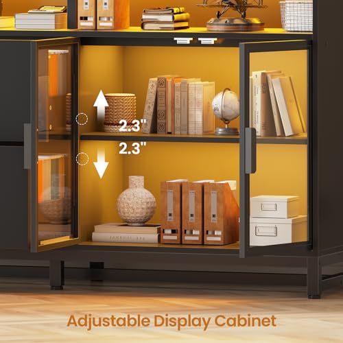 SEDETA 59" Filing Cabinet with Lock Drawers fits Legal Size for Home Office - color: Black, size: 59"