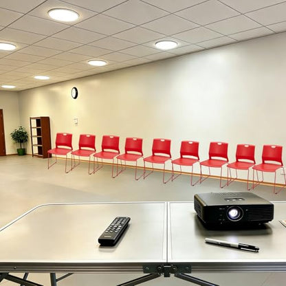 Red Stacking Conference Guest Chairs Set of 4, stackable Waiting Breakroom - color: Red, size: 4 pack