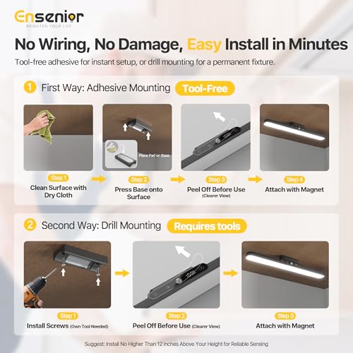 Ensenior 4W Motion Sensor Rechargeable Light Bar, Closet Lights - size: 1 Pack
