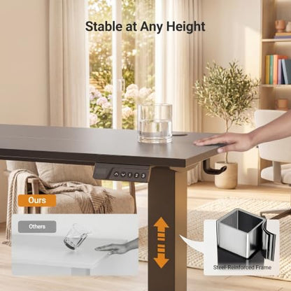 Claiks Electric Height Adjustable Standing Desk, 40x24 Inch, Deep Black | Smooth Height Adjustment, 3 Memory Presets, Cable Management Hub&Hook, Stable Steel Frame, 176lbs Capacity, Easy Assembly - color: Deep Black, size: 40
