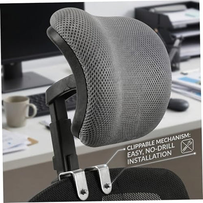 Office Chair Headrest Attachment, Breathable Office Chair Headrest No-Drill Adjustable Neck Support for Women Men, S with - color: S