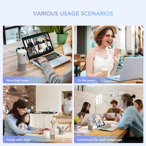 NUROUM C10 1080P Conference Webcam with Microphone Speaker, Portable