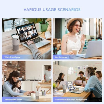 NUROUM C10 1080P Conference Webcam with Microphone Speaker, Portable
