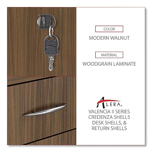 Alera Alera Valencia Series Mobile Pedestal File, Left/Right, 3-Drawer: Box/Box/File, Legal/Letter, Walnut, 15.88 X 20.5 X 28.38