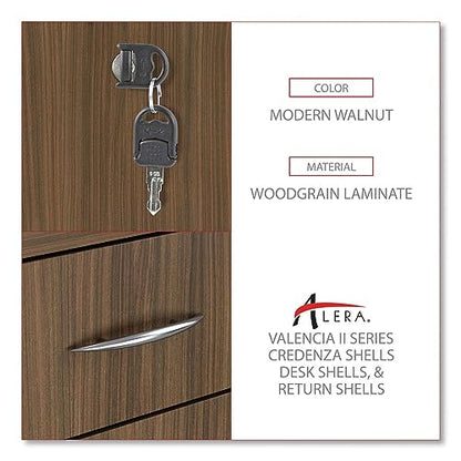 Alera Alera Valencia Series Mobile Pedestal File, Left/Right, 3-Drawer: Box/Box/File, Legal/Letter, Walnut, 15.88 X 20.5 X 28.38