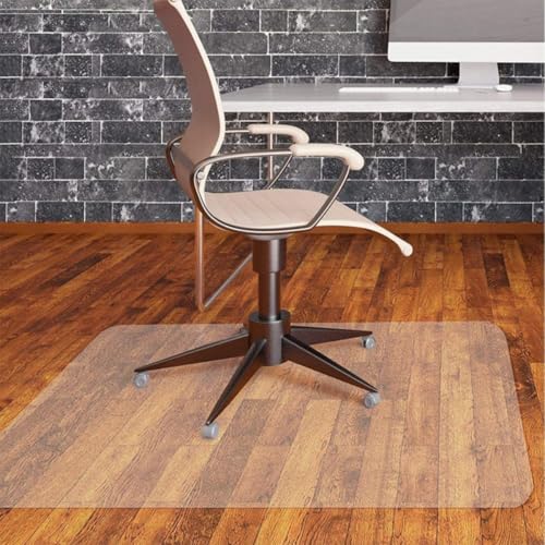Office Chair Mat for Hardwood Floor, Clear PVC Floor Protector Mat for Rolling Chairs 32 36 44 48 55" Home & Office Rectangle Hard Floor Protection Mats