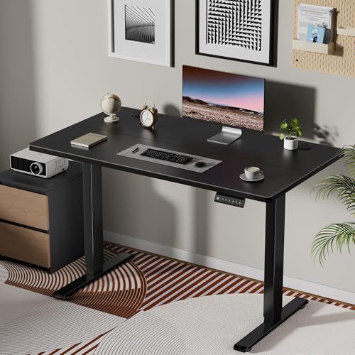 Dual Motor Electric Standing Desk Frame, Height Adjustable Table Legs for Max 44″ x 70.8″ Desktop with 330lbs Capacity, Ergonomic Sit Stand Up Desk Base for Home Office, Black Frame Only