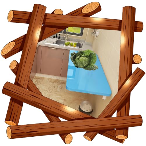 Drop Leaf Tables Wall Mounted Desk Wall Mounted Folding Table for Small Spaces, Wall Mounted Table Fold Down Floating Desk for Laundry Room/Bedroom/Study Blue 40x30cm/16x12in