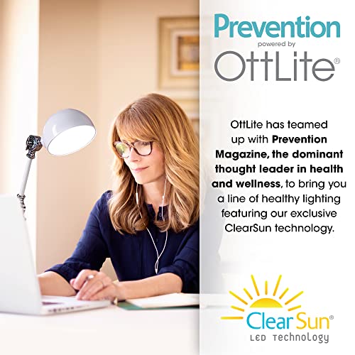 OttLite Prevention Pharmacy LED Desk Lamp with USB Charging, White