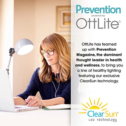 OttLite Prevention Pharmacy LED Desk Lamp with USB Charging, White