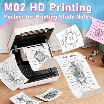 Phomemo Mini Sticker Printer, Inkless Thermal Sticker Printer Maker | Mini Printer Sticker Maker, Mini Impresora Portátil, Sticker Printer Machine, Pocket Label Printer for DIY/Study Notes, Gifts - color: Pink