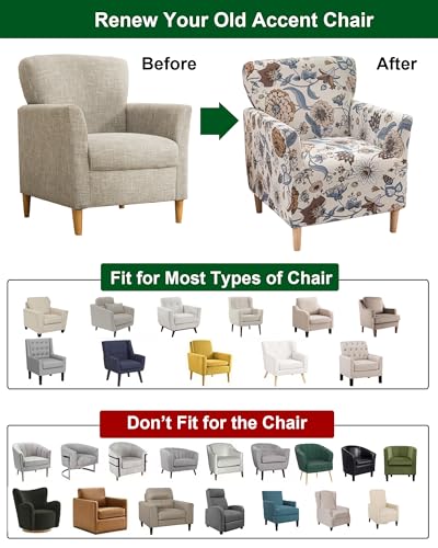 CRFATOP Accent Chair Cover, Stretch Armchair Slipcover for Living Room - color: Color A08