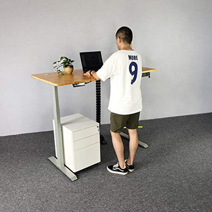 VJ201-S3 Electric Height Adjustable Sitting Standing Desk Frame Only/Sit Stand - Dual Motors 3 Segment Motorized Desk Base Only,Gray - color: Grey