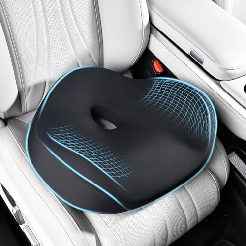 FLORICH Memory Foam Seat Cushion for Car & Office, Extra Large Driver Seat Pad with Lumbar Support, Ergonomic Comfort for Long Driving, Desk Chair, Wheelchair, Truck - color: Fl-003-black