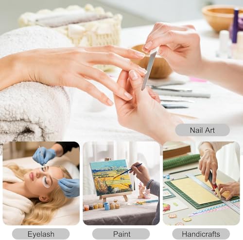 Half Moon Light for Nail Desk: Dual Arm Half Moon Desk Lamp with 4X Magnifier for Beginner-Arch Nail Tech Light with 3 Color Modes & 10 Brightness Levels for Manicure Salon, Eyelash Extensions, Tattoo