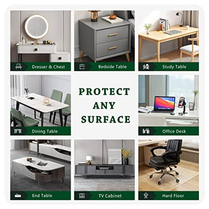 1.5mm Thick Clear PVC Table Protector Waterproof Clear Plastic Desk Protection Table Cover Cloth Table Pad Laptops Pad Computer Pad Dresser 13x20 Inch Rectangle Non-Slip Vinyl Desk Mat on Top of Desk - color: Clear1.5 Rectangle, size: 13" x 20"