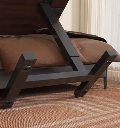 Overbed Table with Wheels, Adjustable Height Rolling Bedside Desk, Mobile Laptop Stand and Tilting Tray Table for Bed Sofa and Hospital Use (Walnut+26-38''h) - color: Walnut+26-38''h