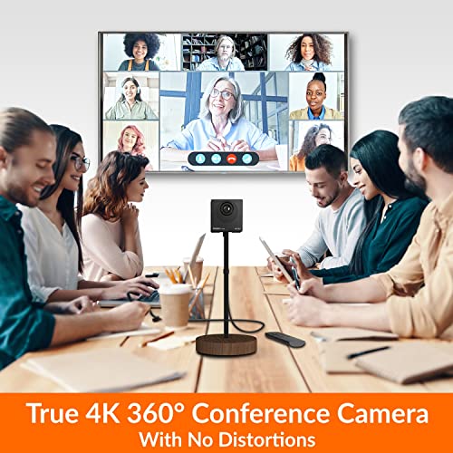 Innex Cube 4K 360 Degree Video Conference Camera with Multiple AI Modes, Dual Omnidirectional Mics, Remote, Plug and Play Conference Room Webcam for Zoom, Microsoft Teams, Open Space, Meeting Room - style: View Angle 360-degree