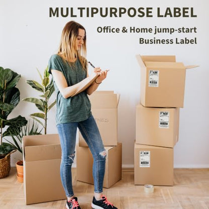 L LIKED 100 4x6 Thermal Labels Fanfold, Direct Thermal Shipping Labels - Perforated and Strong Adhesive - size: 100 Labels