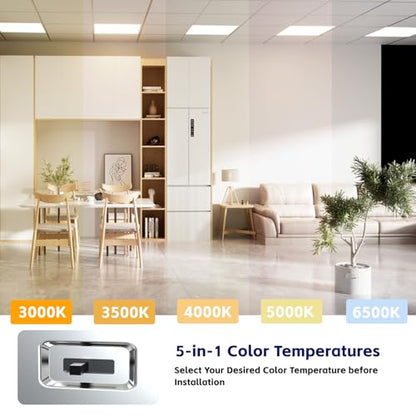 4Pack 2x2 LED Panel Light 5CCT Selectable Drop Ceiling Light Fixture - size: 4Pack, style: 2x2