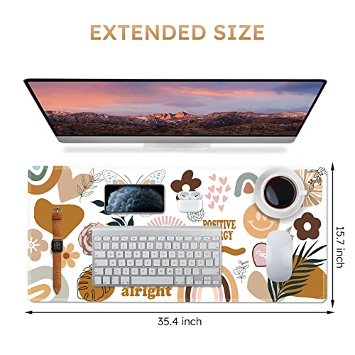 iCasso Desk Mat,Large Gaming Mouse Pad,XXL Desk Pad,Sticker | Stable Rubber Base Mousepad with Stitched Edges,Computer Keyboard Mat for Work Office Home - color: Sticker