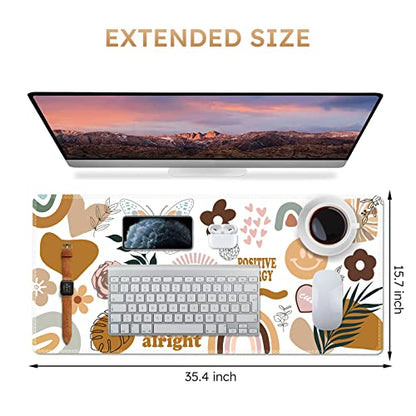 iCasso Desk Mat,Large Gaming Mouse Pad,XXL Desk Pad,Sticker | Stable Rubber Base Mousepad with Stitched Edges,Computer Keyboard Mat for Work Office Home - color: Sticker