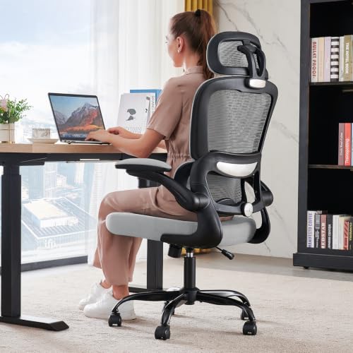 TRALT Office Chair Ergonomic Desk Chair - Gaming Chair with Lumbar Support - color: Black Grey