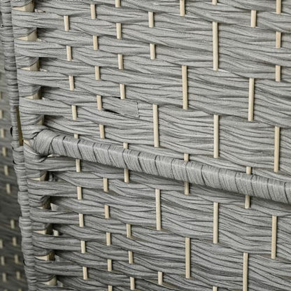HOMCOM 3 Panel Room Divider 6 Ft Privacy Screen Hand-Woven Mixed Gray | Folding PP Wall Partition, Pine Wood Frame, Freestanding Room Separator, Bedroom Home Office, No Assembly - color: Mixed Gray, size: 3 Panel