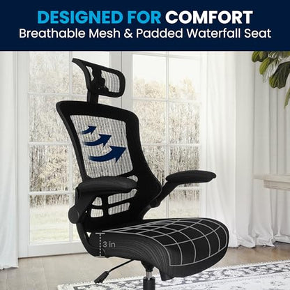Flash Furniture Mesh Swivel Adjustable Office Chair, Black