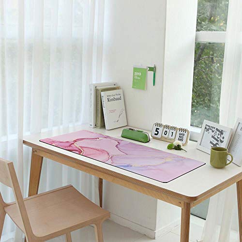 iCasso Extended Gaming Mouse Pad 35.4x15.7in Desk Pad,Glitter Marble | Non-Slip Rubber Base Mousepad with Stitched Edges, Waterproof Keyboard Mouse Mat Desk Pad for Work Office Game Home, - color: Glitter Marble