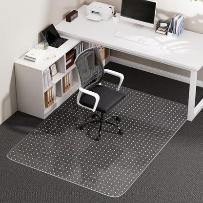 Office Chair Mat for Carpet, 36" x 48" Clear Desk Chair Mat with Lip, Heavy Duty Plastic Floor Protector for Low Pile Carpet, Smooth Easy Glide Under Desk for Office or Home