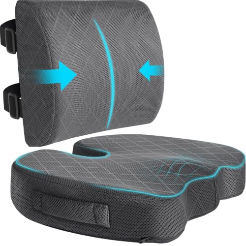 Back&Seat Cushion, Chair Cushions, Lumbar Back Support Pillow, Grey/Large - color: Grey, size: Large