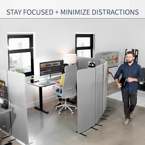 VIVO Gray Freestanding 72 x 56 in Privacy Panel, PP-3-S072G - color: Gray, size: 72" wide, 56" Tall
