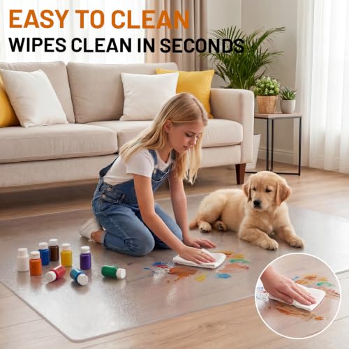 Clear Office Chair Mat for Hardwood Floors, Heavy Duty Protector | 36" x 48" Plastic Floor Mat for Rolling Desk Chairs, Home Office, Gaming Room, Tile and Laminate Floors - size: 36x 48inch- Clear