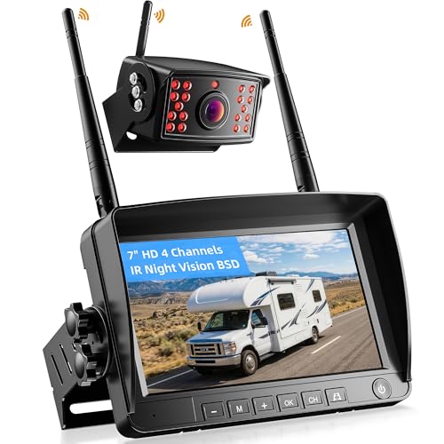 Wireless Backup Camera for Rvs 1080P, BSD Alert, AI Detection, 6X Zoom