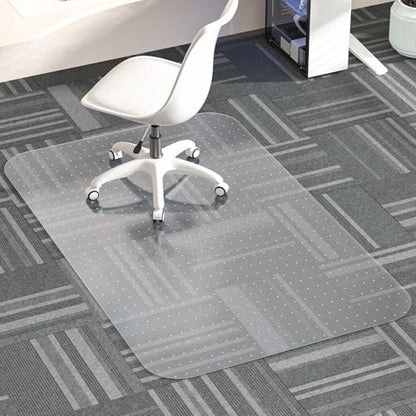 Office Chair Mat for Carpet, 30" X 48" Clear PVC Desk Chair Mat | Desk Chair Mat for Carpet Floors, Clear and Thick Carpet Chair Mats with Non-Slip Studded for Home and Office Low Pile Carpet - size: 30" X 48"