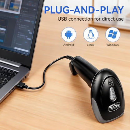 YANZEO USB CCD Barcode Scanner Plug & Play for Office & Warehouse - style: L1100 CCD