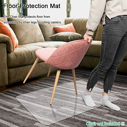 Office Desk Chair Mat - PVC Floor Protection for Hard Wood, Clear Premium Quality, Thick and Sturdy, Transparent (90x120x0.2cm) - size: 90x120x0.2cm