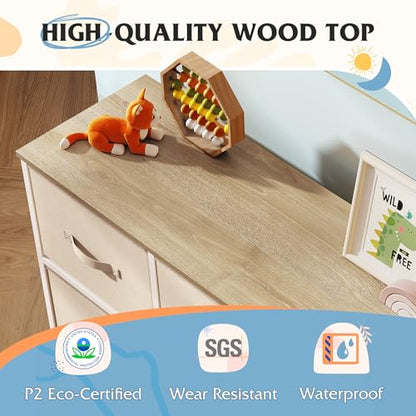 WLIVE 7 Drawer Dresser TV Stand, Entertainment Center, Media Console Table with Metal Frame and Wood Top for TV up to 45 inch, Chest of Drawers for Bedroom, Living Room, Cream White - color: Cream White