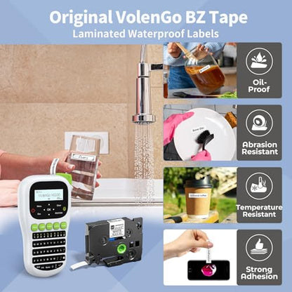 H1100 Label Maker, Labeler Machine with 4 Tapes 12mm Laminated | Backlit Handheld Labeling Maker, Portable Label Printer for Home, Waterproof Removable Freezer Food-Labels for Jar/Containers - color: White, style: Label maker with 4 Tapes