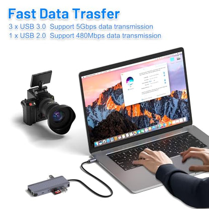 12-in-1 USB C Hub with M.2 SSD Enclosure – Expand Your Laptop with 4K/60Hz HDMI, 1Gbps Ethernet & Dual Storage (NVMe/SATA), USB 3.0/USB-C (5Gbps)–Works with MacBook Pro, Perfect for Multi-Tasking - size: 12 in 1 Support SATA & NVMe