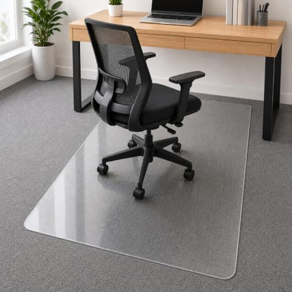 Clear Office Chair Mat 36" x 48" for Low-Pile Carpet | Clear PVC With Anti-Slip Studs, Ideal for Home Offices, Workspaces and Gaming Setups, Smooth Surface Supports Daily Rolling - size: 36" x 48" (for low-pile carpet)