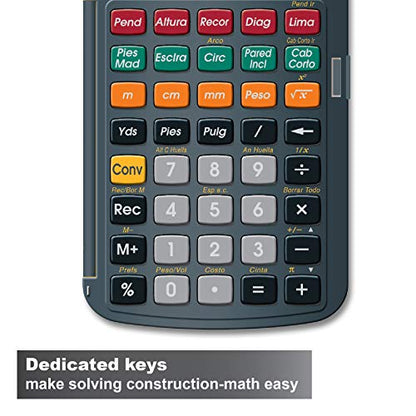 Calculated Industries 4054 Construction Master 5 Calculator | en Español, Feet-Inch-Fraction, For Carpenters, Construction Calculator with all Spanish labeling - style: CM5 en Espanol