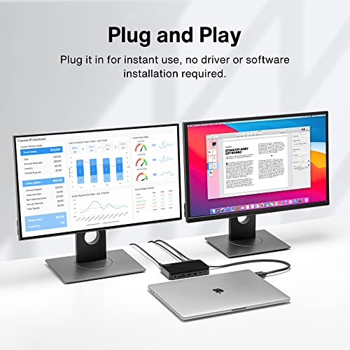 iVANKY FusionDock 1+ MacBook Pro Docking Station with 150W Power Adapter | 12-in-1 Dual 4K@60Hz Thunderbolt 3/4 Dock, 10Gbps, 96W PD, 2.5Gbps Ethernet, SD/TF Audio (Incompatible with Window) - color: Black Ultra