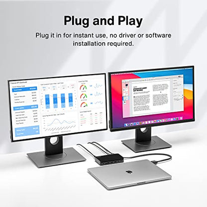 iVANKY FusionDock 1+ MacBook Pro Docking Station with 150W Power Adapter | 12-in-1 Dual 4K@60Hz Thunderbolt 3/4 Dock, 10Gbps, 96W PD, 2.5Gbps Ethernet, SD/TF Audio (Incompatible with Window) - color: Black Ultra