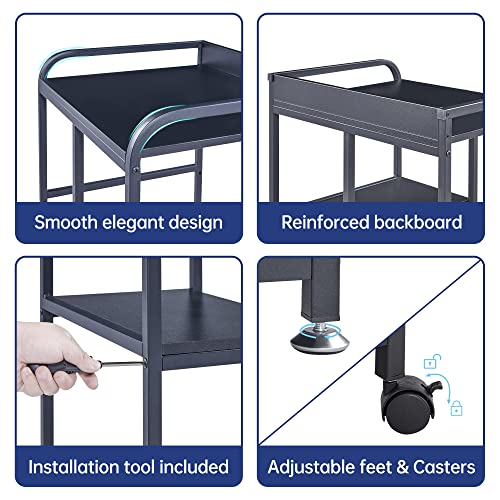 Fannova Printer Stand with Storage Shelf for PC Computer Tower CPU Shredder - color: Black