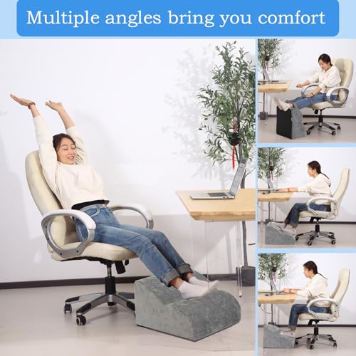 Foot Rest for Under Desk at Work.Multifunctional 3-Tier Foot Stool - color: Extra Large-dark Grey